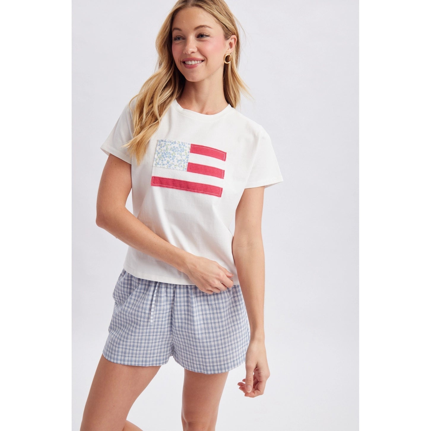 Flag Patchwork Knit Top