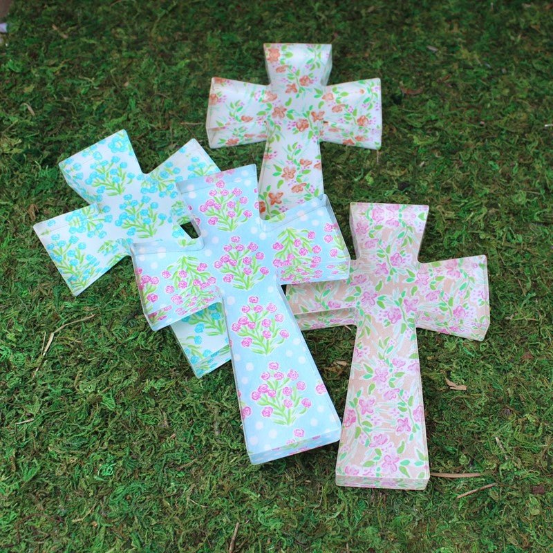 Floral Acrylic Table Crosses