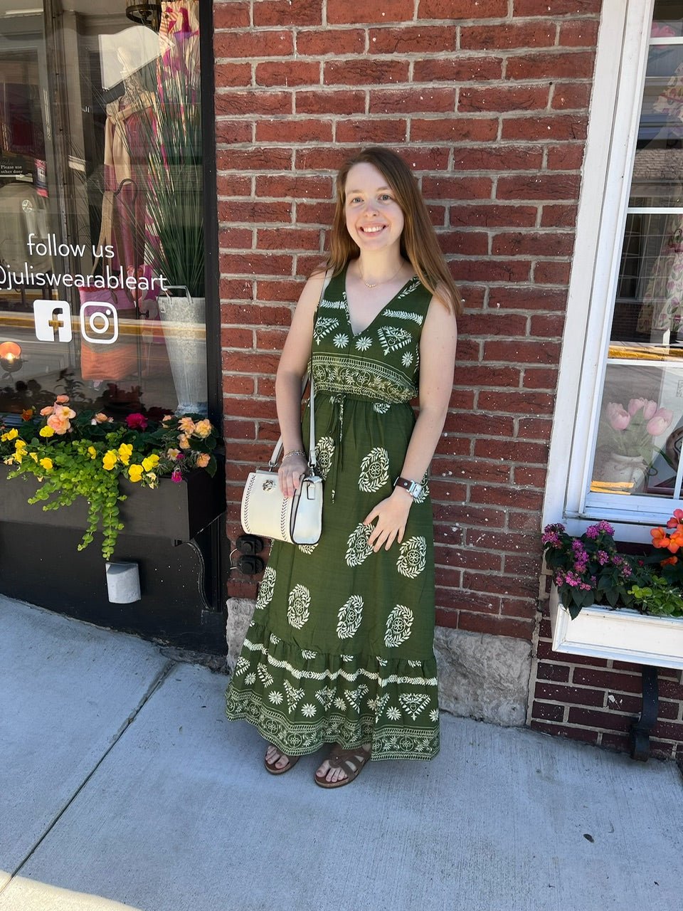 "Floral Inspired" Sleeveless V-Neck Maxi Dress
