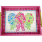 Flowered Eggs with Bow Wooden Serving Tray - Juli's Wearable Art