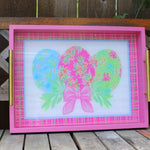 Flowered Eggs with Bow Wooden Serving Tray - Juli's Wearable Art