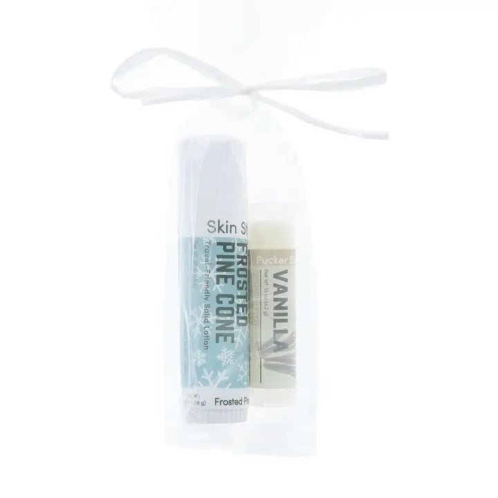Frosted Pine Cone Skin Stick & Pucker Stick Holiday Bundle - Juli's Wearable Art