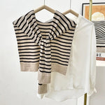 Full Striped Knit Shawl – Neck & Shoulder Wraps - Juli's Wearable Art
