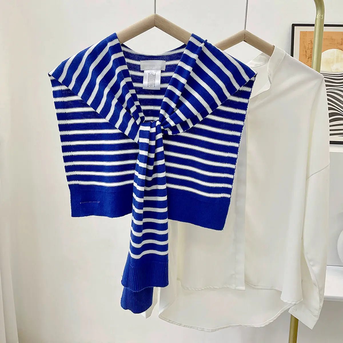 Full Striped Knit Shawl – Neck & Shoulder Wraps - Juli's Wearable Art