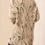 Fuzzy Animal Print V-Neck Sweater | Dull Gold - Juli's Wearable Art