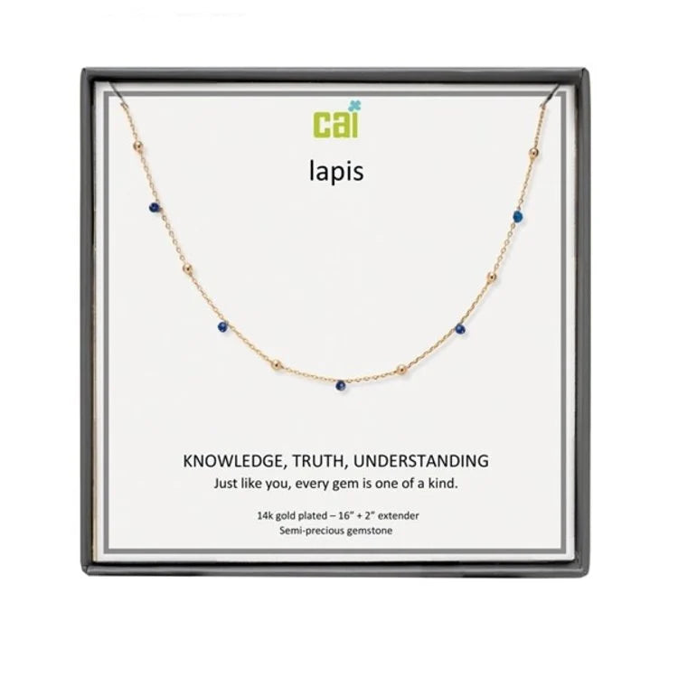 CAI Gold Satellite Gemstone Necklaces