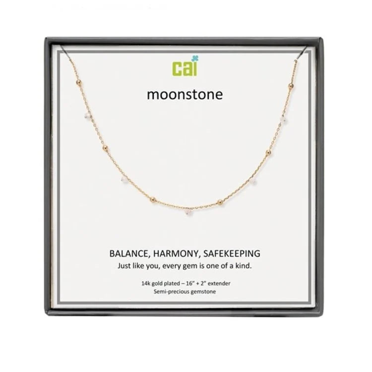 CAI Gold Satellite Gemstone Necklaces