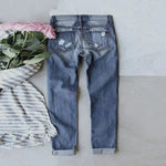 Game Day Distressed Patchwork Ripped Denim Jeans – Steelers - Inspired Fan Style - Juli's Wearable Art