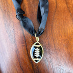 Game Day Scarf Necklaces with Football Charms - Juli's Wearable Art