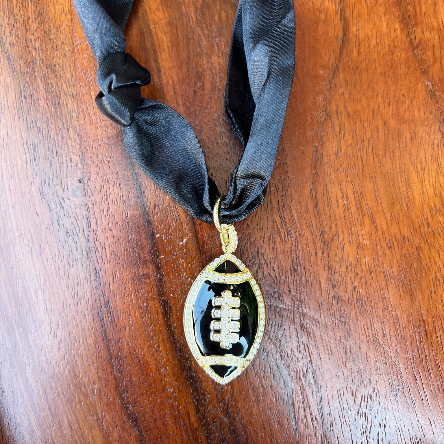 Game Day Scarf Necklaces with Football Charms - Juli's Wearable Art