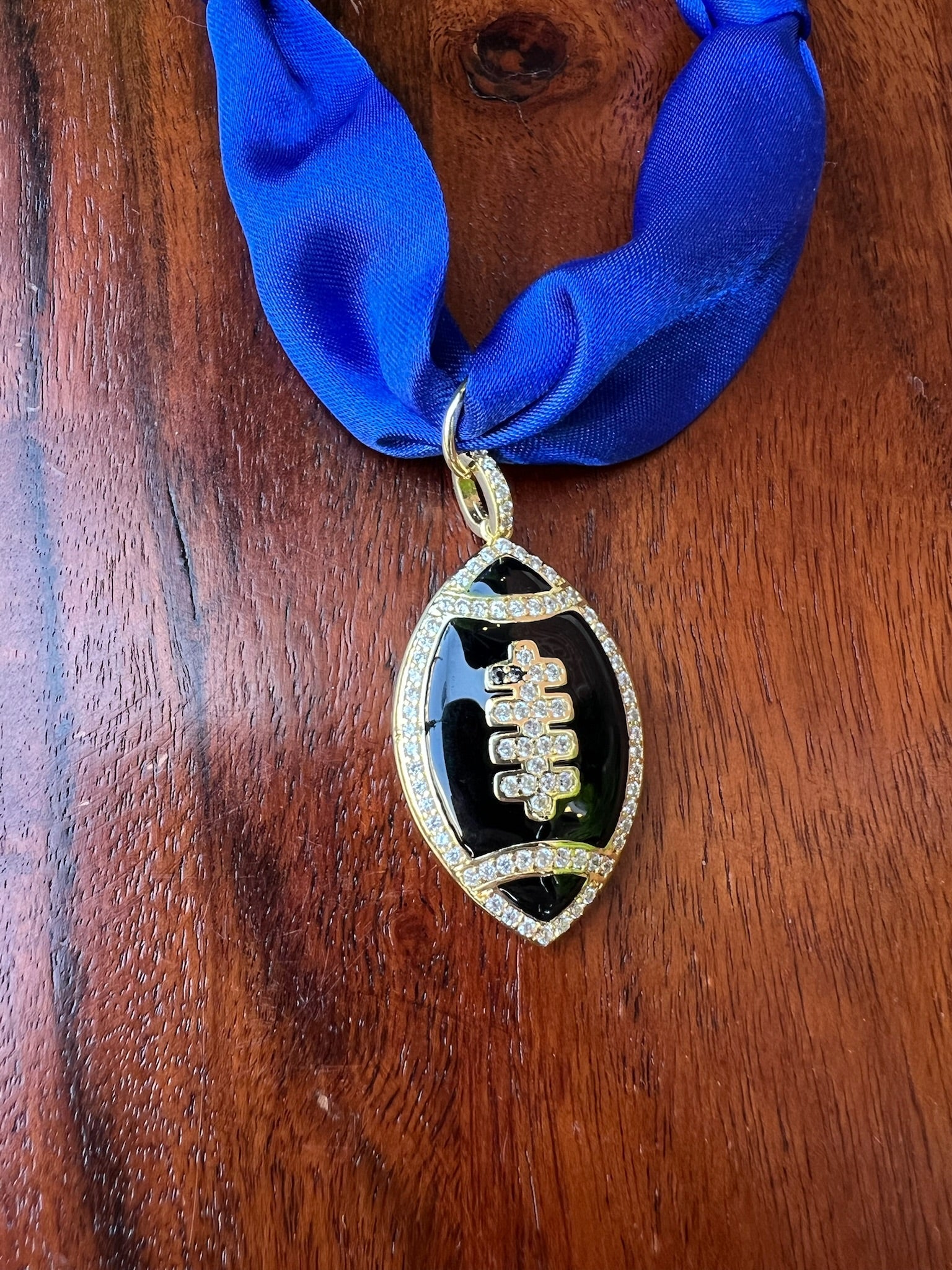 Game Day Scarf Necklaces with Football Charms - Juli's Wearable Art