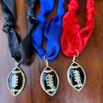 Game Day Scarf Necklaces with Football Charms - Juli's Wearable Art