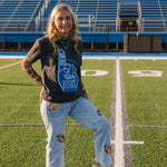 Game Day Sequin/Patchwork High Waist Shift Jeans - Juli's Wearable Art