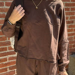 Garment Dyed Patch Drawstring Pants | Espresso - Juli's Wearable Art