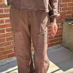 Garment Dyed Patch Drawstring Pants | Espresso - Juli's Wearable Art