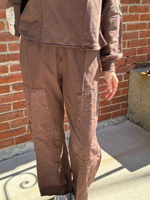 Garment Dyed Patch Drawstring Pants | Espresso