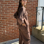 Garment Dyed Patch Drawstring Pants | Espresso - Juli's Wearable Art