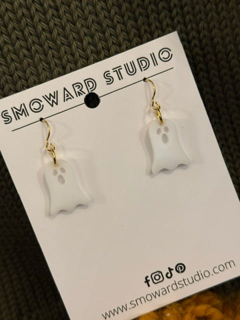 Ghost Drop Earrings | White