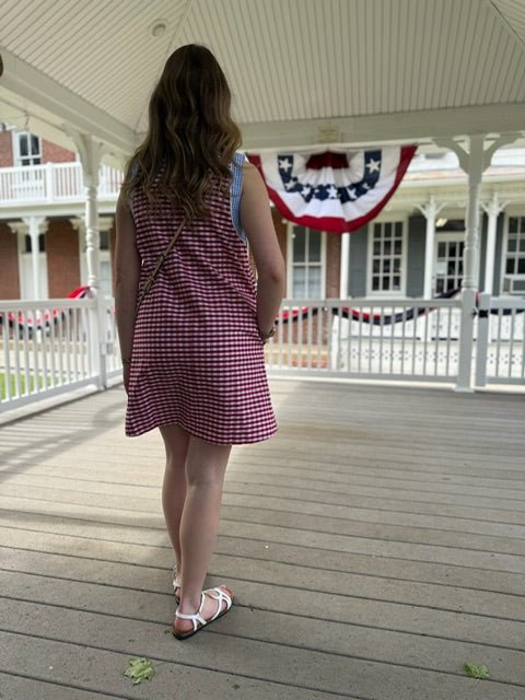 Gingham Print Sleeveless Mini Dress
