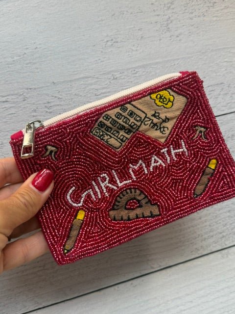 Girl Math Beaded Coin Wallet