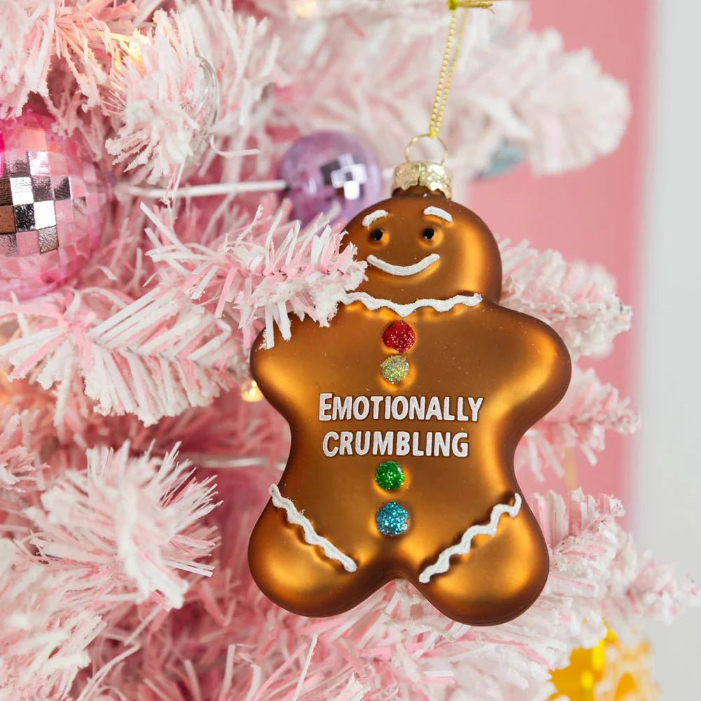 Glass Blown Holiday Ornament | Emotionally Crumbling | Gingerbread Man