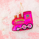 Glass Blown Holiday Ornament | Hot Mess Express | Locomotive Train - Juli's Wearable Art
