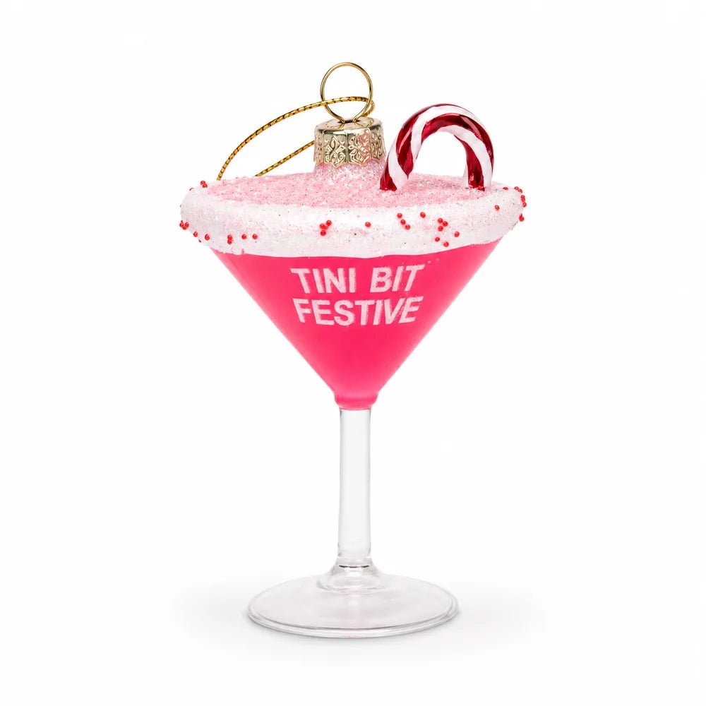 Glass Blown Holiday Ornament | Tini Bit Festive | Holiday Martini