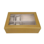 Glass Top Jewelry Box | Gold - Juli's Wearable Art