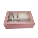 Glass Top Jewelry Box | Rose Gold - Juli's Wearable Art