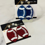 Glitter Acrylic Football Earrings - Juli's Wearable Art