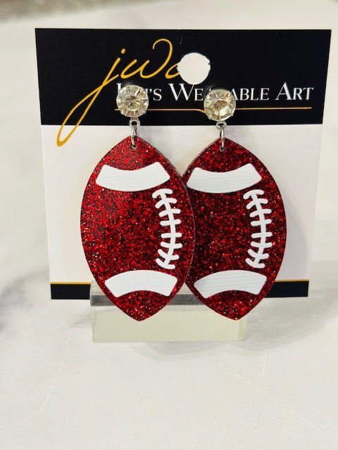 Glitter Acrylic Football Earrings - Juli's Wearable Art