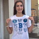 Go Blue! Bedford High School Basketball Cheer Ladies T-Shirt - Juli's Wearable Art