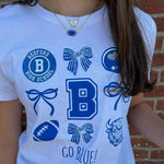 Go Blue! Bedford High School Ladies T-Shirt - Juli's Wearable Art