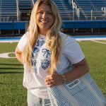 Go Blue! Bedford High School Soccer Cheer Ladies T-Shirt - Juli's Wearable Art