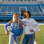 Go Blue! Bedford High School Soccer Cheer Sweatshirt - Juli's Wearable Art