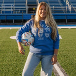 Go Blue! Bedford High School Soccer Cheer Sweatshirt - Juli's Wearable Art