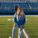 Go Blue! Bedford High School Soccer Cheer Sweatshirt - Juli's Wearable Art
