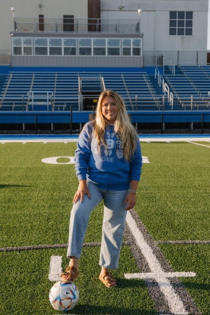 Go Blue! Bedford High School Soccer Cheer Sweatshirt