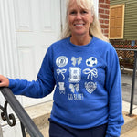 Go Blue! Bedford High School Soccer Cheer Sweatshirt - Juli's Wearable Art