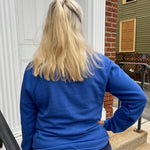 Go Blue! Bedford High School Soccer Cheer Sweatshirt - Juli's Wearable Art