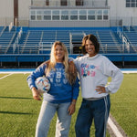 Go Blue! Bedford High School Soccer Cheer Sweatshirt - Juli's Wearable Art