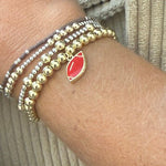 Gold Beaded Bracelet | Red Football - Juli's Wearable Art