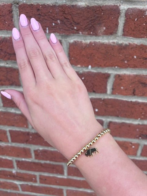 Gold Bison Beaded Bracelet