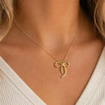 Gold Bow Necklace for the Graduate - Juli's Wearable Art