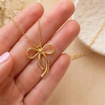 Gold Bow Necklace for the Graduate - Juli's Wearable Art