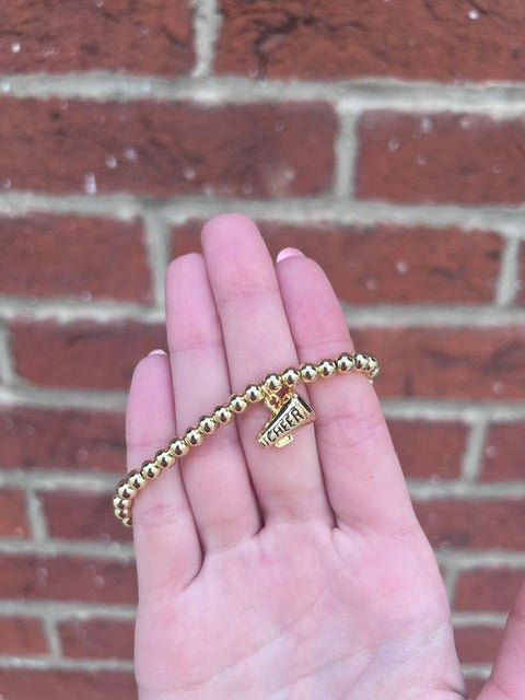 Gold "Cheer" Beaded Bracelet