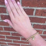 Gold "Cheer" Beaded Bracelet - Juli's Wearable Art