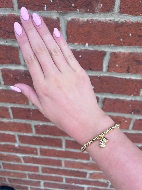 Gold "Cheer" Beaded Bracelet