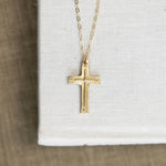 Gold Cross Necklace | Titus 3:4–5 Scripture Pendant - Juli's Wearable Art