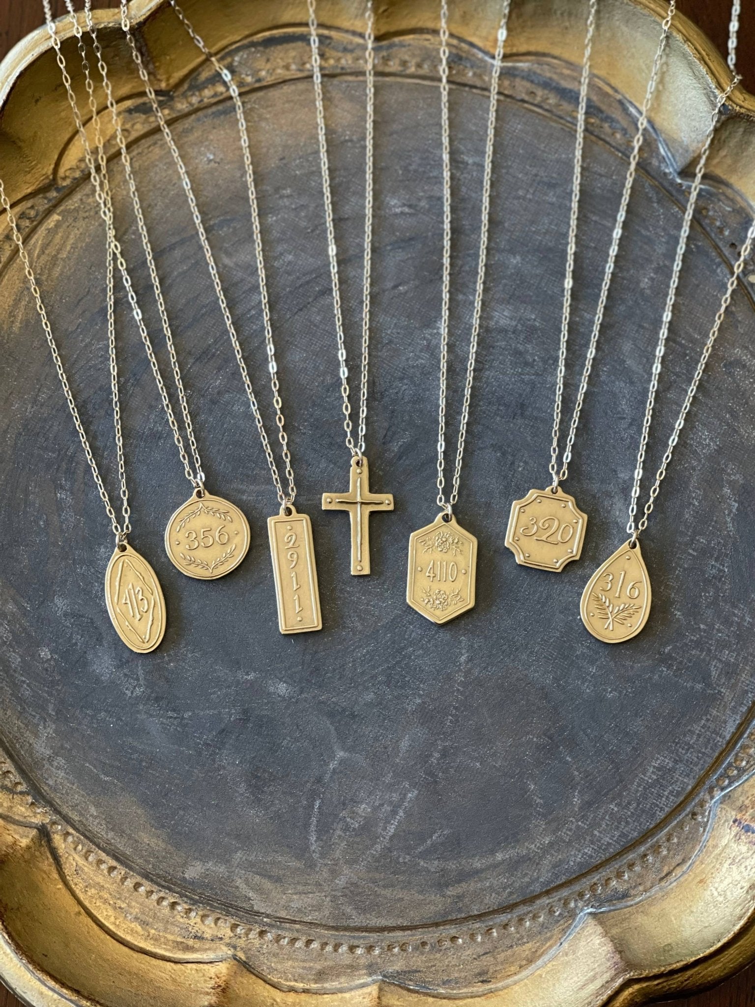 Gold Cross Necklace | Titus 3:4–5 Scripture Pendant - Juli's Wearable Art